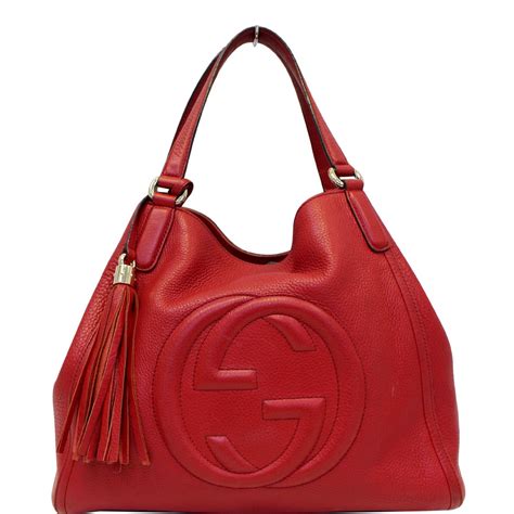 gucci soho bag red|Gucci soho leather tote.